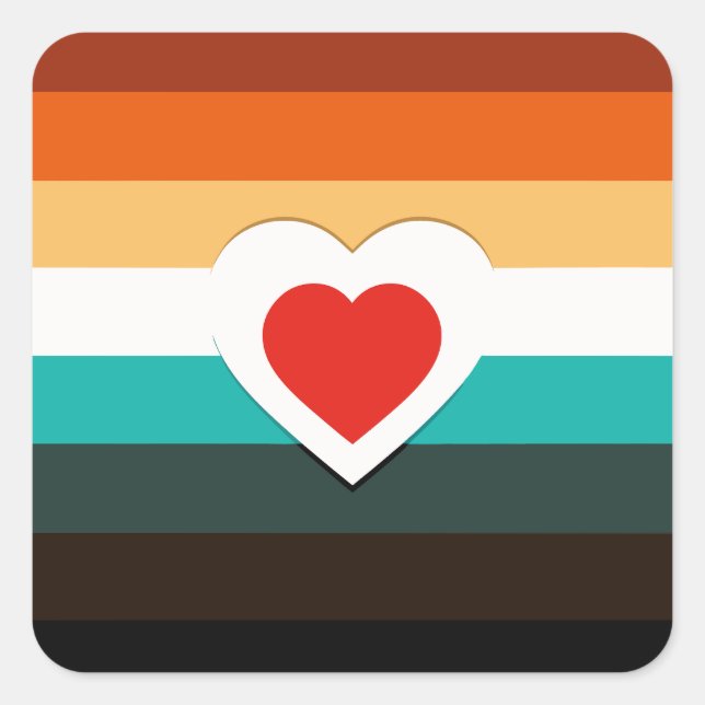 Pegatina Cuadrada Gradiente cardíaco (Anverso)