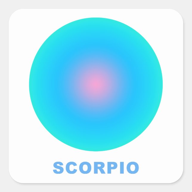 Pegatina Cuadrada Gradiente de estilo de Rótulo zodiaco de Scorpio (Anverso)