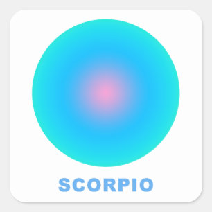 Pegatina Cuadrada Gradiente de estilo de Rótulo zodiaco de Scorpio