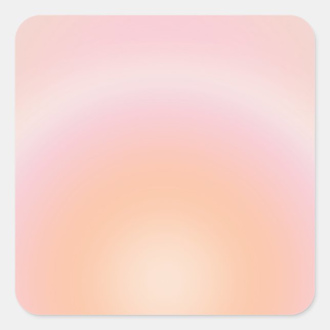 Pegatina Cuadrada Gradiente de Fuzz de Peach (Anverso)