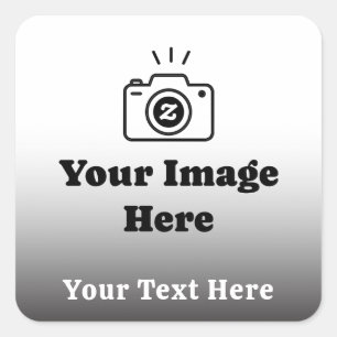 Pegatina Cuadrada Gradiente de texto e imagen personalizados