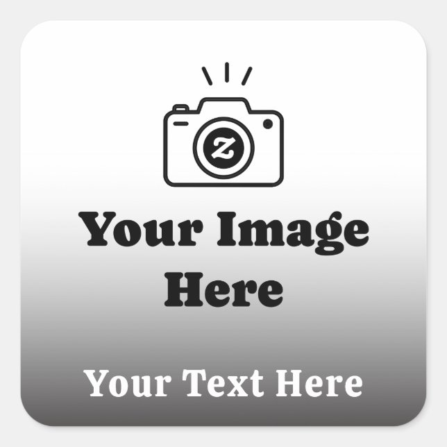Pegatina Cuadrada Gradiente de texto e imagen personalizados  (Anverso)