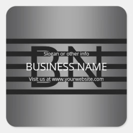 Pegatina Cuadrada Gradiente gris moderno y bandas negras horizontale