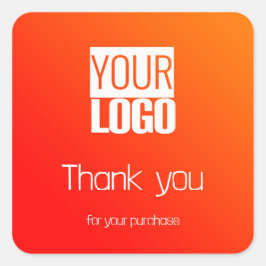 Pegatina Cuadrada Gradiente naranja - su logotipo