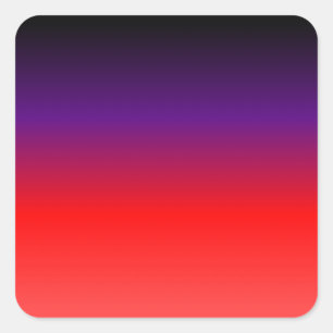 Pegatina Cuadrada Gradiente negro, púrpura y rojo