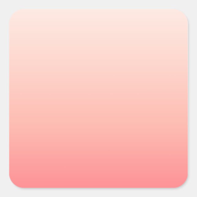 Pegatina Cuadrada Gradiente rosa pálido y melocotón (Anverso)