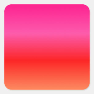 Pegatina Cuadrada Gradiente rosa, rojo y Naranja