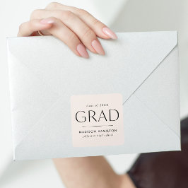 Pegatina Cuadrada Graduación de crema moderna