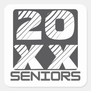 Pegatina Cuadrada Graduación de personas de edad