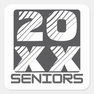 Pegatina Cuadrada Graduación de personas de edad