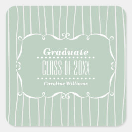 Pegatina Cuadrada Graduación del Personalizado del patrón de franja 