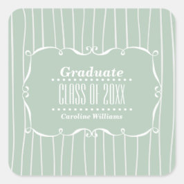 Pegatina Cuadrada Graduación del Personalizado del patrón de franja 