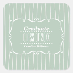 Pegatina Cuadrada Graduación del Personalizado del patrón de franja