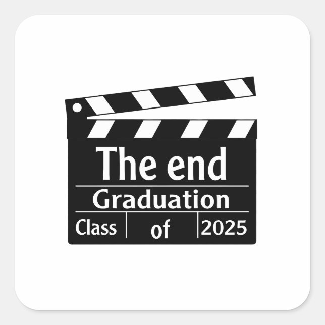 Pegatina Cuadrada Graduación final de cine 2025 (Anverso)