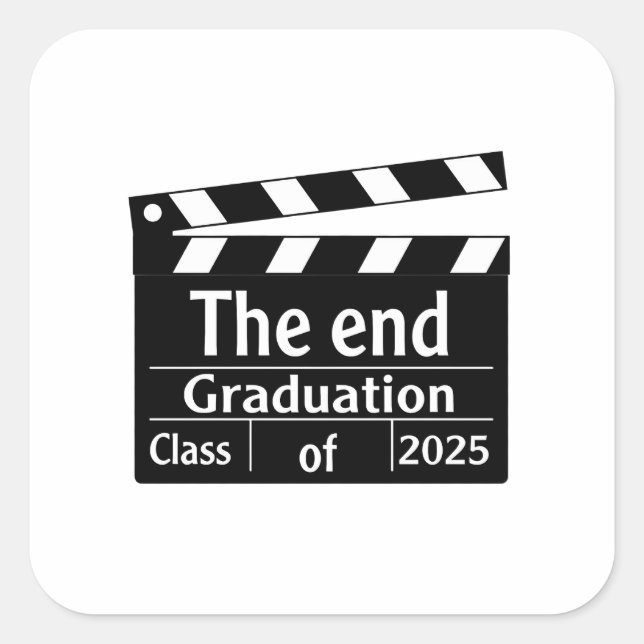 Pegatina Cuadrada Graduación final de cine 2025 (Anverso)