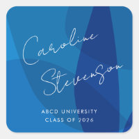 Graduación personalizada azul abstracta moderna