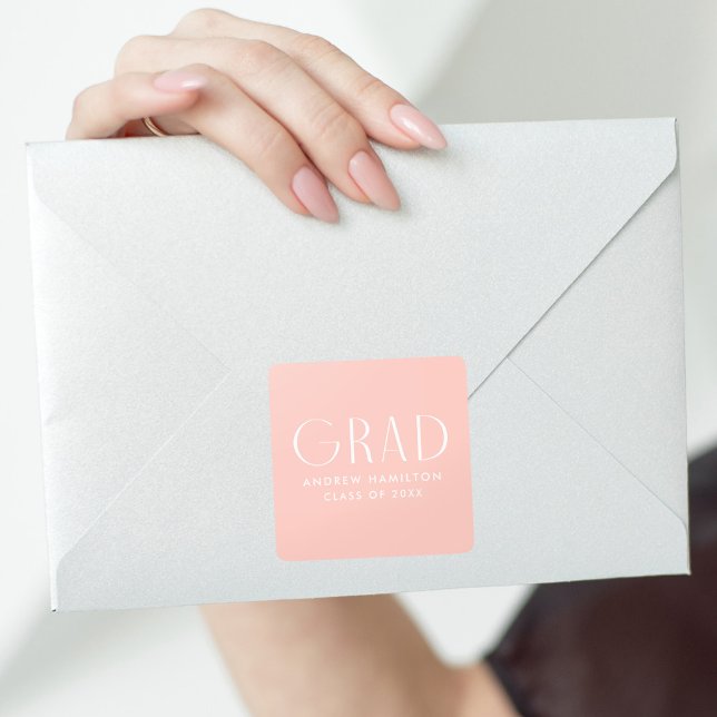Pegatina Cuadrada Graduación Rubor de simplicidad moderna (Subido por el creador)