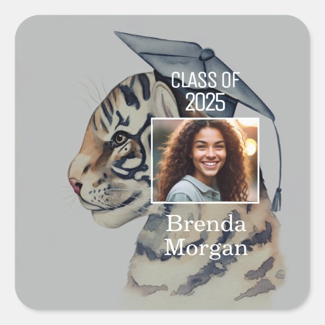 Pegatina Cuadrada Graduación única (Anverso)