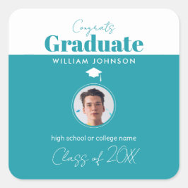 Pegatina Cuadrada Graduado de Congrats, Clase de 2023