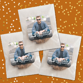 Pegatina Cuadrada Graduado de guión negrita de la foto