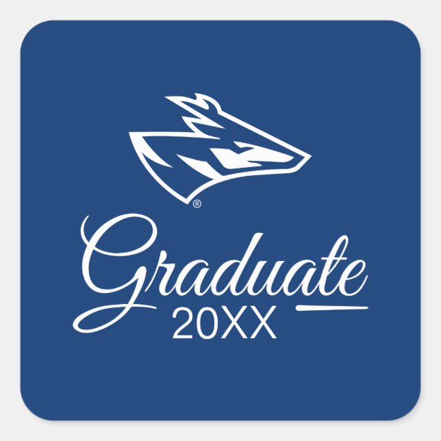 Pegatina Cuadrada Graduado de UNK Lopers (Anverso)