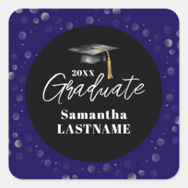 Pegatina Cuadrada Graduation Any Year Announcement Seal Sticker