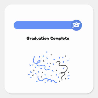 Pegatina Cuadrada Graduation Complete | Sticker | Phone | Laptop