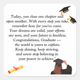 Pegatina Cuadrada  Graduation- Universal Design for all ages