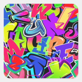 Pegatina Cuadrada Graffiti