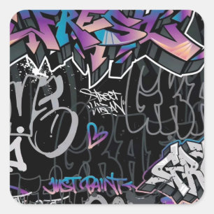 PEGATINA CUADRADA GRAFFITI #2