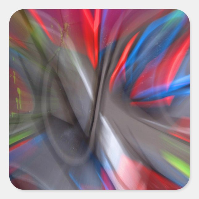 Pegatina Cuadrada Graffiti abstracto (Anverso)