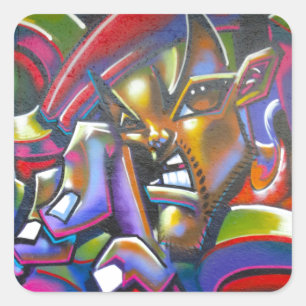 Pegatina Cuadrada Graffiti callejero
