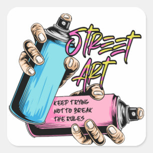 Pegatina Cuadrada Graffiti de arte callejero urbano