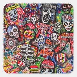 Pegatina Cuadrada Graffiti no se adapta a los Pegatinas por Ray Dust