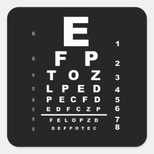Pegatina Cuadrada Gráfica de prueba ocular