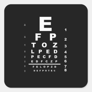 Pegatina Cuadrada Gráfica de prueba ocular