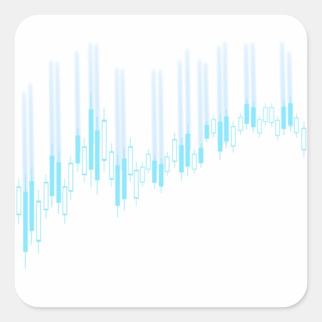 Pegatina Cuadrada Gráfica de velas (Anverso)
