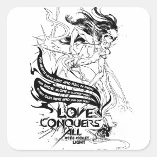 Pegatina Cuadrada Gráfico 5 del zafiro de estrella