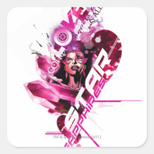 Pegatina Cuadrada Gráfico 8 del zafiro de estrella