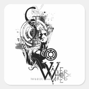 Pegatina Cuadrada Gráfico azul 2 de la linterna