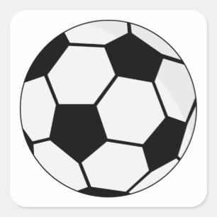 Pegatina Cuadrada Gráfico clásico de balón de fútbol para fanáticos