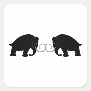 Pegatina Cuadrada Gráfico de 2 mamut