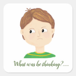 Pegatina Cuadrada Gráfico de emociones de mis sentimientos