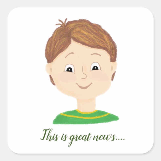 Pegatina Cuadrada Gráfico de emociones de mis sentimientos (Anverso)