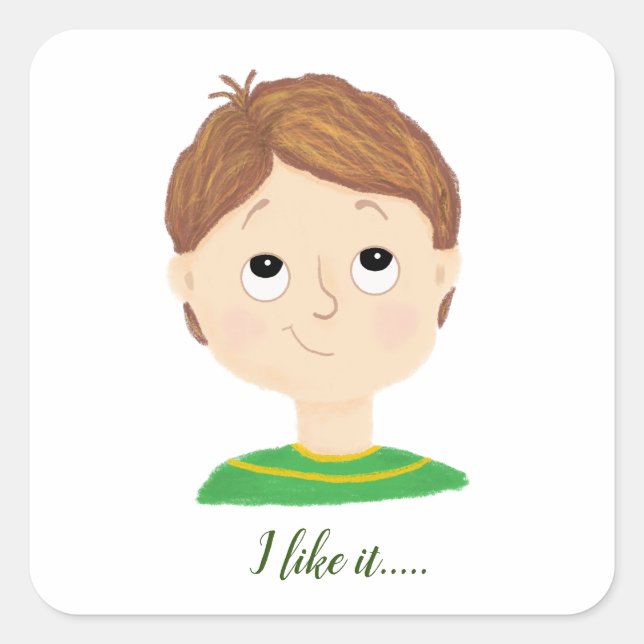 Pegatina Cuadrada Gráfico de emociones de mis sentimientos (Anverso)