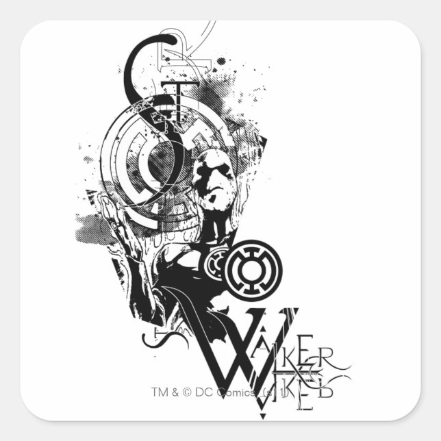 Pegatina Cuadrada Gráfico de linterna azul 2 (Anverso)