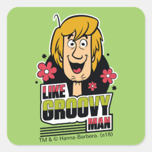 Pegatina Cuadrada Gráfico impactante "Como hombre groovy"