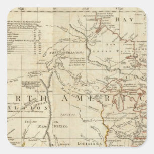 Pegatina Cuadrada Gráfico que contiene las costas de California