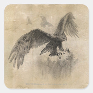 Pegatina Cuadrada Gran bosquejo de Eagles