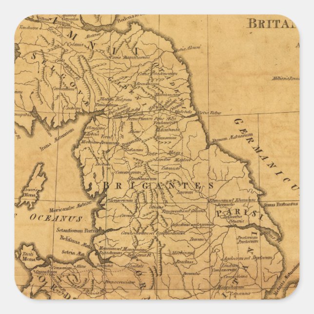 Pegatina Cuadrada Gran Bretaña antigua (Anverso)
